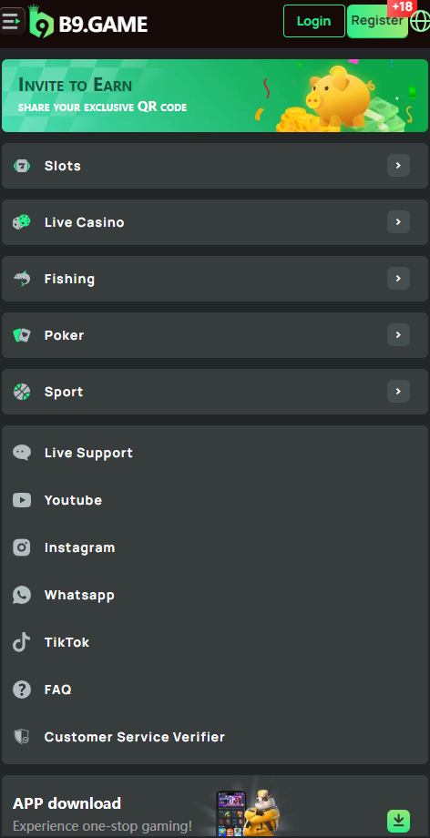 b9 new app account dashboard and player profile screen